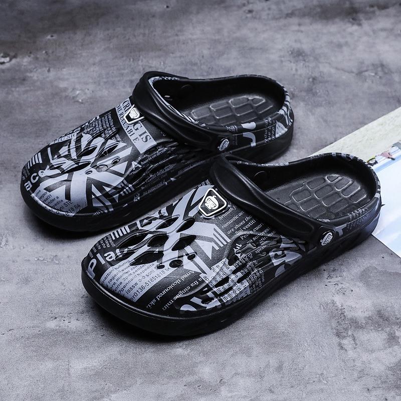 Plus Size Men's Breathable Slip-on Beach Sandals with Soft Sole