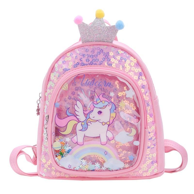 New Children's Schoolbag Cartoon Sweet Girl Backpack Sequined Backpack Kindergarten Bag