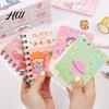 Portable Notebook Mini Cartoon Spiral Notebook, 80 Pages Pocket Small Smooth Page Turning Journal for Study Notes Cute Diary