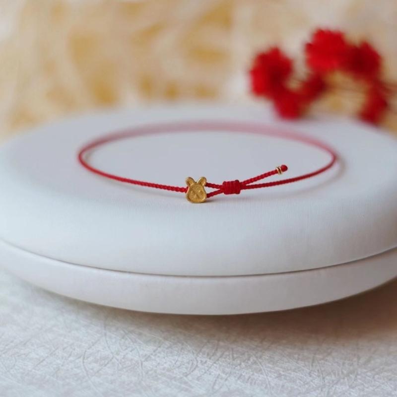 Midautumn Festival Bunnies Hand-woven Red String Rabbit Bracelet Gift for Lover