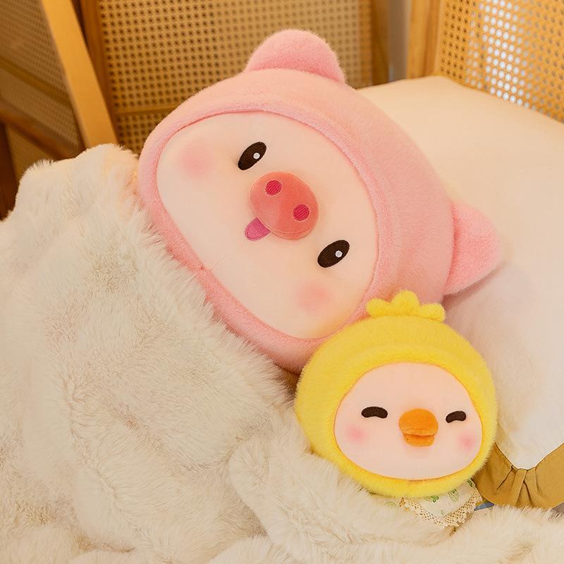 Small Pink Pig Dumplings, Pig And Pig Plush Toys, Girls Sleep With Small Yellow Duck Big Throw Pillow, Birthday Gift.