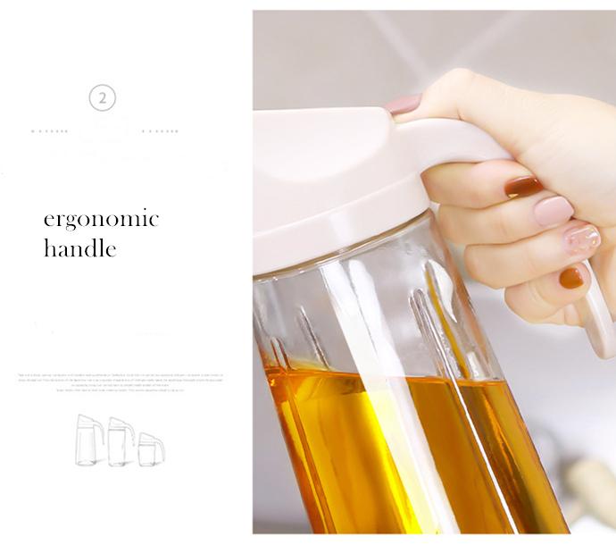 Automatic Opening Closing 600/630ML Glass Oil Bottle Dispenser for Oil Vinegar Honey Olive Kitchen Container