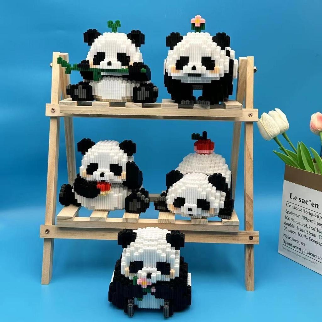Apple Heart Panda LEGO Compatible Summer Toys: Children's Puzzle & Building Blocks Set