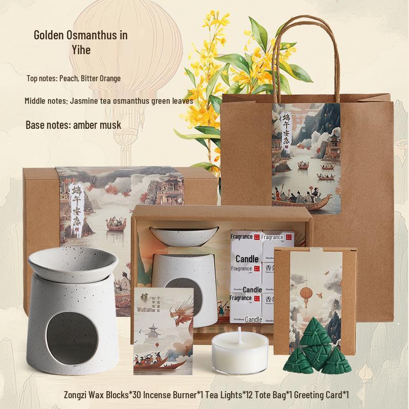 Dragon Boat Festival Zongzi Candle Set: Plant Essential Oil Soy Wax Scented Candles
