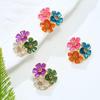 Sweet Floral Metal Drop Earrings - Chic Vacation Style