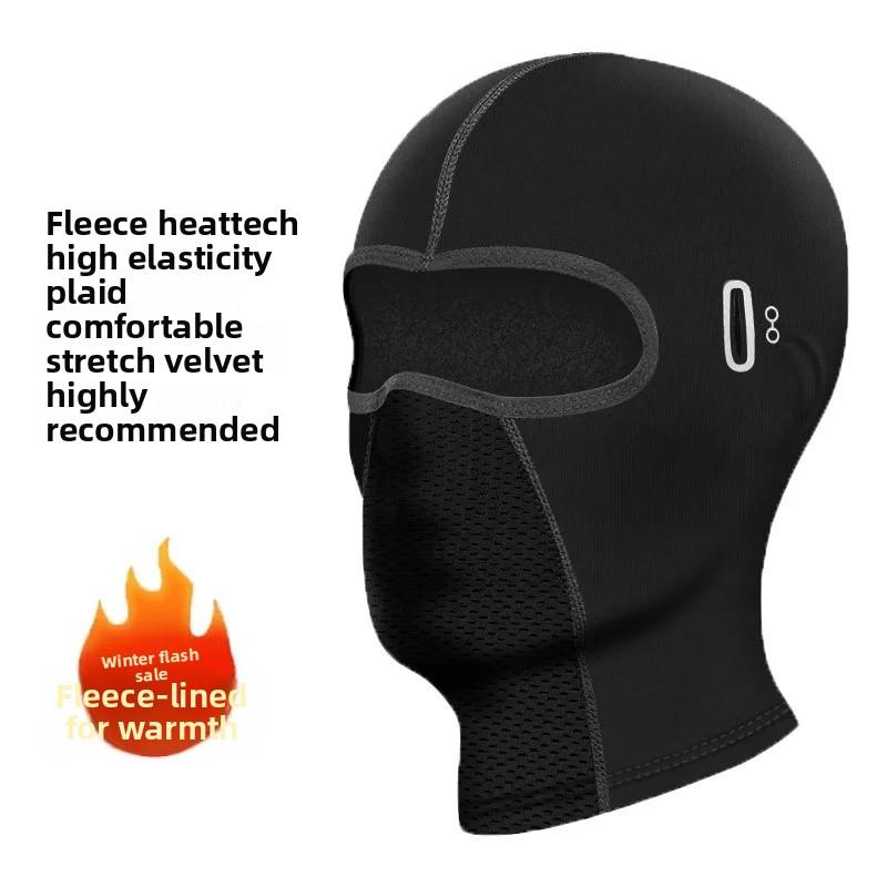 Warm Fleece Lined Skiing Face Mask Motorcycle Helmet Cover Outdoor Cycling Windproof Neck Warmer Face Protection Breathable Hat