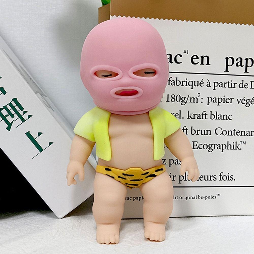 Sensory Toy Cartoon Fidget Toy Silicone Pinch Decompression Toy Masked Doll Squeeze Toy  Funny Toys