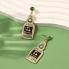 European and American New Fashion Light Luxury Gorgeous Style Temperament Geometric Wine Bottle Cherry Alloy Diamond Pearl Earrings