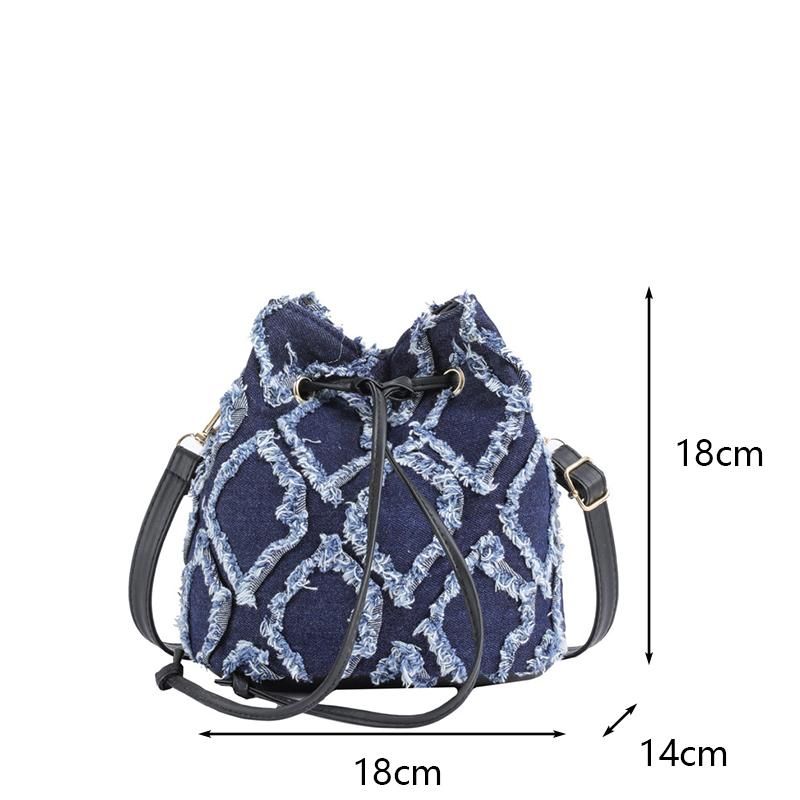 Bolsa de ombro feminina Tether Retro Design Denim Tendência Réplica Bolsa Crossbody Bolsas de balde denim de qualidade Bolsas para mulheres