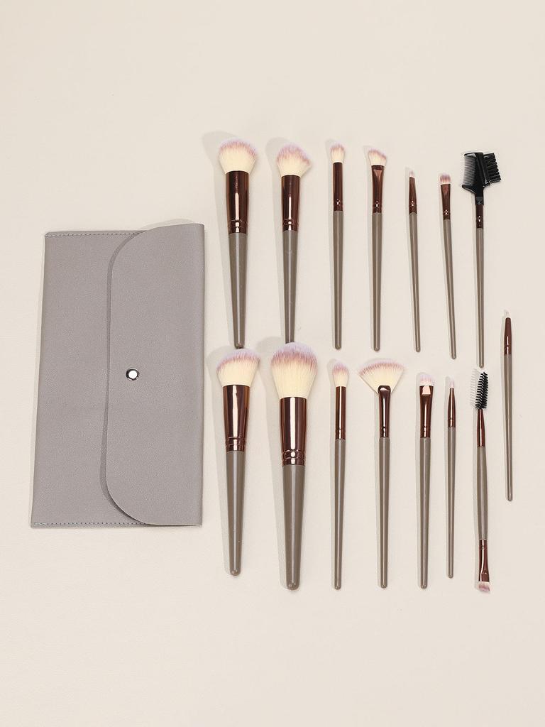 15-Piece Soft Bristle Makeup Brush Set: Powder, Blush, Foundation, Eyeshadow, Concealer, Eyebrow, Portable Kit