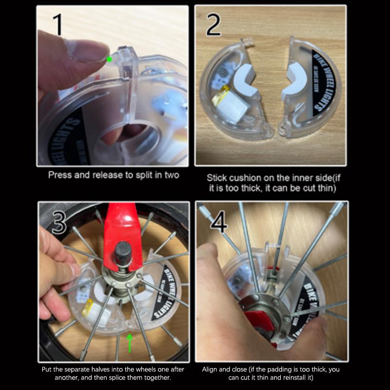 LED Bicycle Wheel Light Auto On Off Rechargeable Waterproof Front Tail Hub Lamp for Night Road Cycling Safety