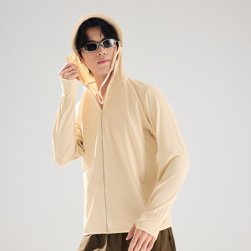 Men's and women's sunscreen clothes, printed LOGO work clothes, outdoor skin clothes, quick-drying, light and breathable ice silk jacket