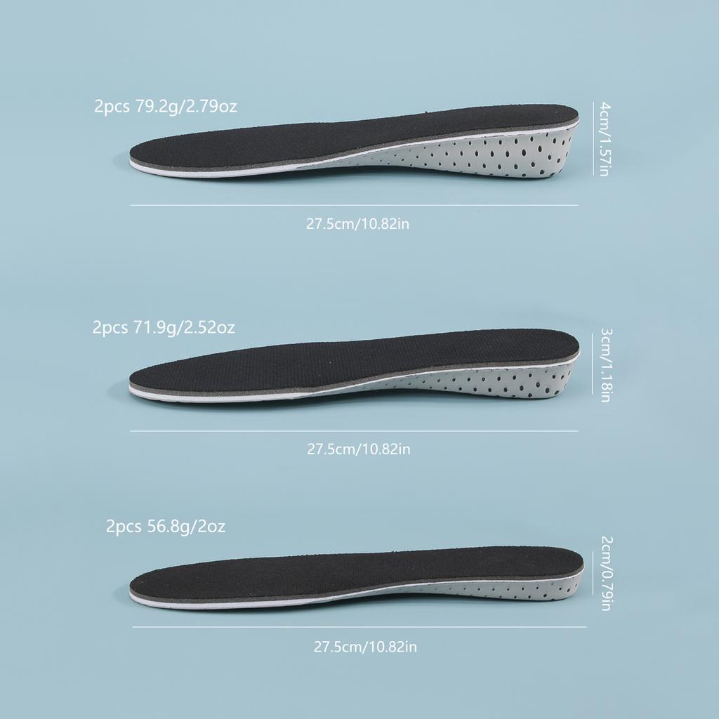1 Pair Memory Foam Full Length/Half Length Height Increase Insole Invisible Increasing Heel Lifting Inserts for Unisex Men Women