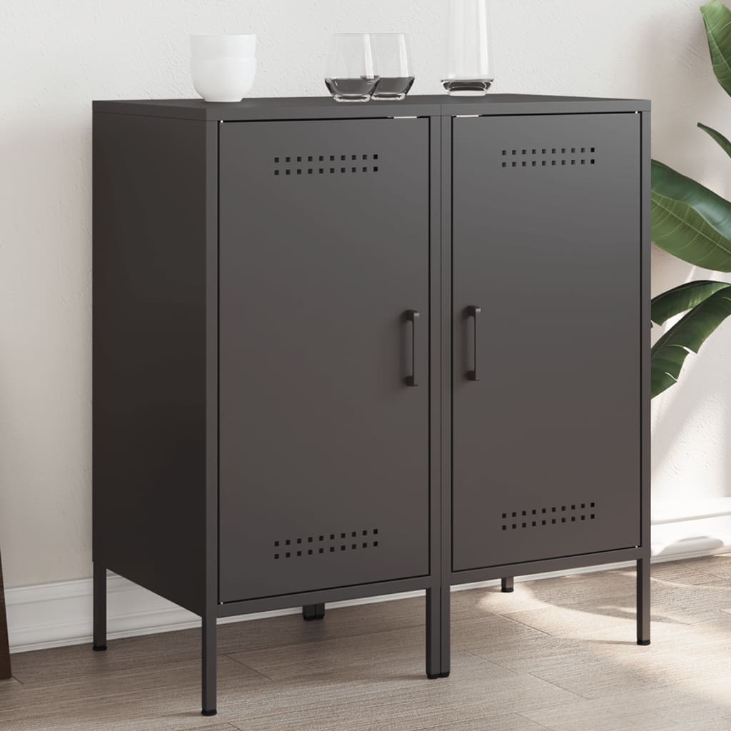 Sideboards 2 Pieces Black 36x39x79 Cm Steel