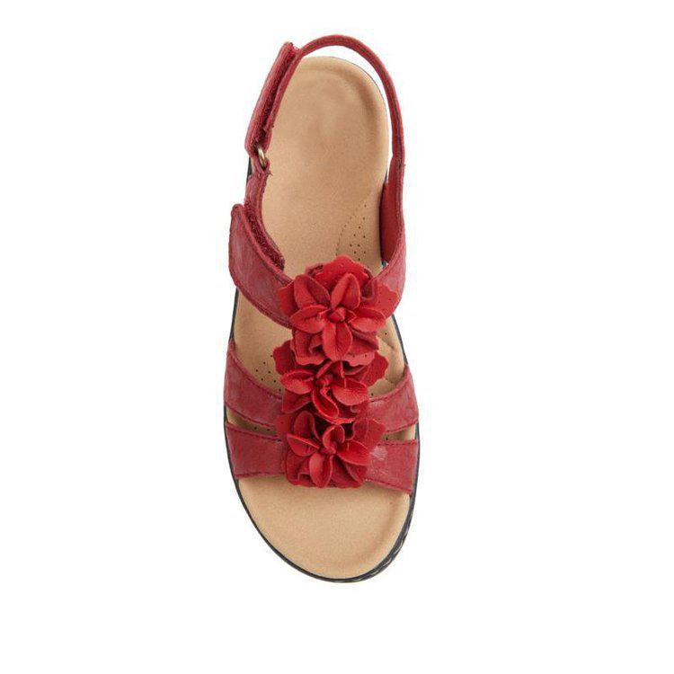 2024 Summer Women's Wedge Heel Peep Toe Floral Sandals, European & American Style, Plus Size 43, Hollow Out Design & Comfortable Fit