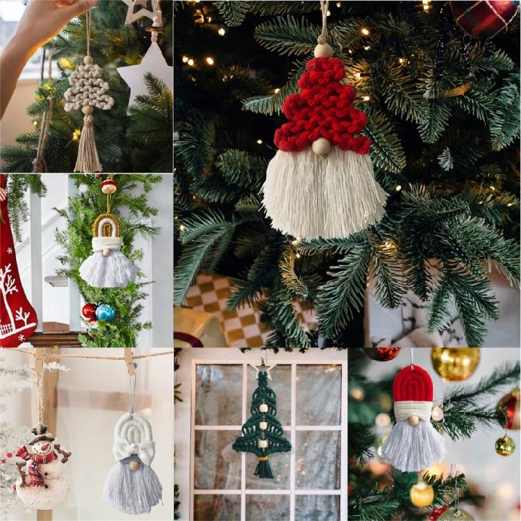 Crocheted Christmas Tree for Home Decor New Year Holiday Sign Knitting Gnome