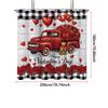1pc Valentine's Day Red Romantic Car Printed Waterproof Privacy Shower Curtain with 12 Hooks Multi Sizes Easy Installation