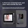 4.3-Inch Display Screen, Smart Video Doorbell, Wireless Electronic Cat Eye Surveillance Camera, Intercom Video, No Punching