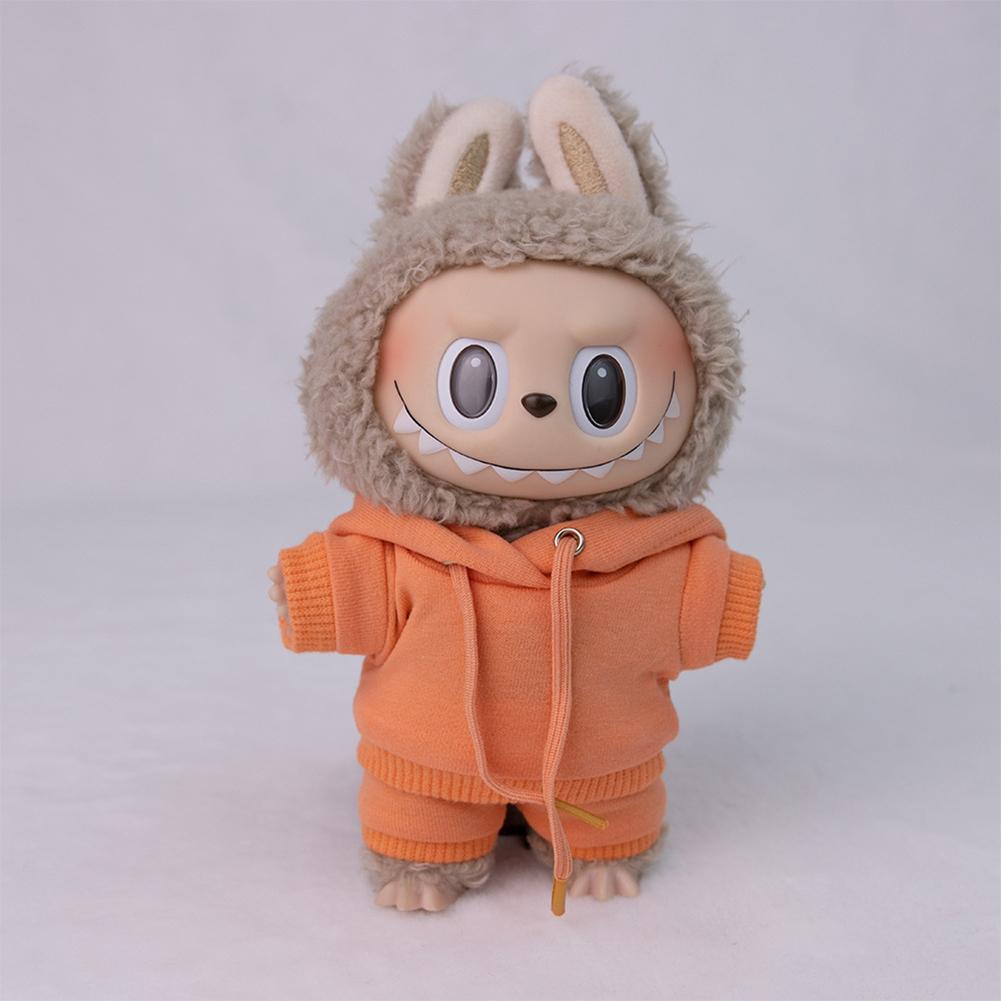 For 17cm Labubu Doll Clothes Fashion Clothes Hoodies Doll Clothes Color Match Hoodies Dolls Accessories Cute Decoration Little Cloths