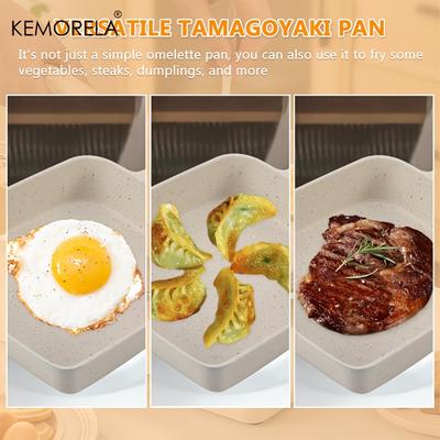1PCS Non-Stick Square Omelet Pan with Handle Thickened Frying Pan for Egg Roll Steak Breakfast Cookware Small Kitchen Pan Maker