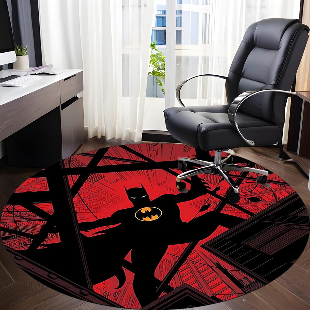 1pc Batman Gotham Office Round Area Rug, Under Office Chairs Bedroom Living Room Home Decor, Room Deco, Available In Various Sizes