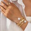 [Vintage-style Jewelry Set] New Minimalist Jewelry Set | Vintage-style Hand Accessories, Irregular Lines, Open Bangle and Ring, Instagram Aesthetic
