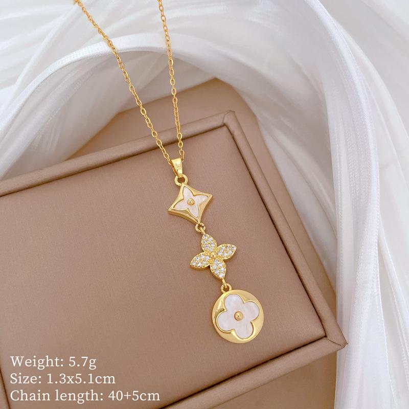Mickey Head Heavy Industry Necklace Women'S Copper Micro-Inlaid Real Gold Electroplating Delicate Clavicle Chain Neck Chain