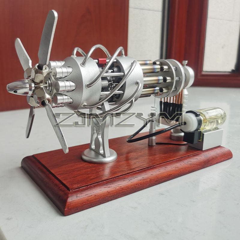 16-Cylinder Engine Model - Double Gas Tank Stainless Steel Swash Plate Engine, Physics Experiment Kit