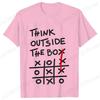 Retro Men's T-Shirt Think Outside The Box Print Short Sleeve T-Shirt Summer Casual Tees Top Loose Oversized T-Shirt for Men