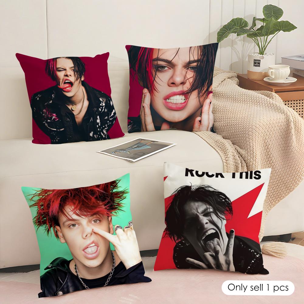 Y-Yungblud Rock Music Singer Cushion Cover Pillowcase Ultra Soft Skin Friendly Fabric Cloud Like Comfort & Concealed Zipper