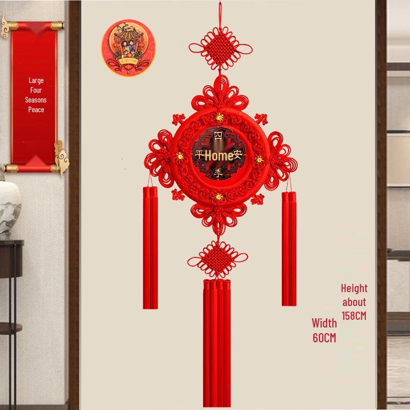 Large Chinese Knot Pendant - Fu Character Ornament for Living Room, Foyer & Entrance, New Year Decoration
