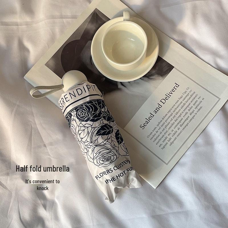 Świeży Styl Przenośny Mini Automatyczny Składany Parasol Damski z Ochroną Przeciwsłoneczną i UV