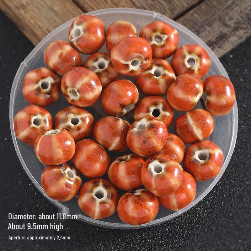 DIY Retro Ceramic Pumpkin Beads Bracelet Accessories - Handmade Jewelry Stringing & Weaving Materials