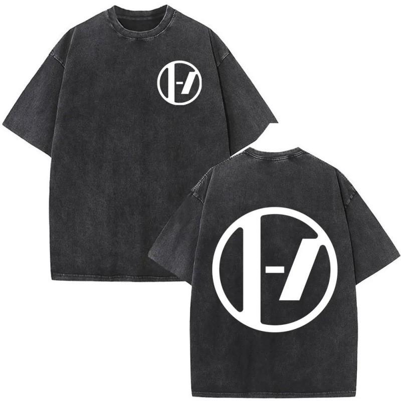 21 Pilot Vintage Washed T Shirts Women Hip Hop Streetwear Cotton Casual Tees Round Neck Short Sleeve