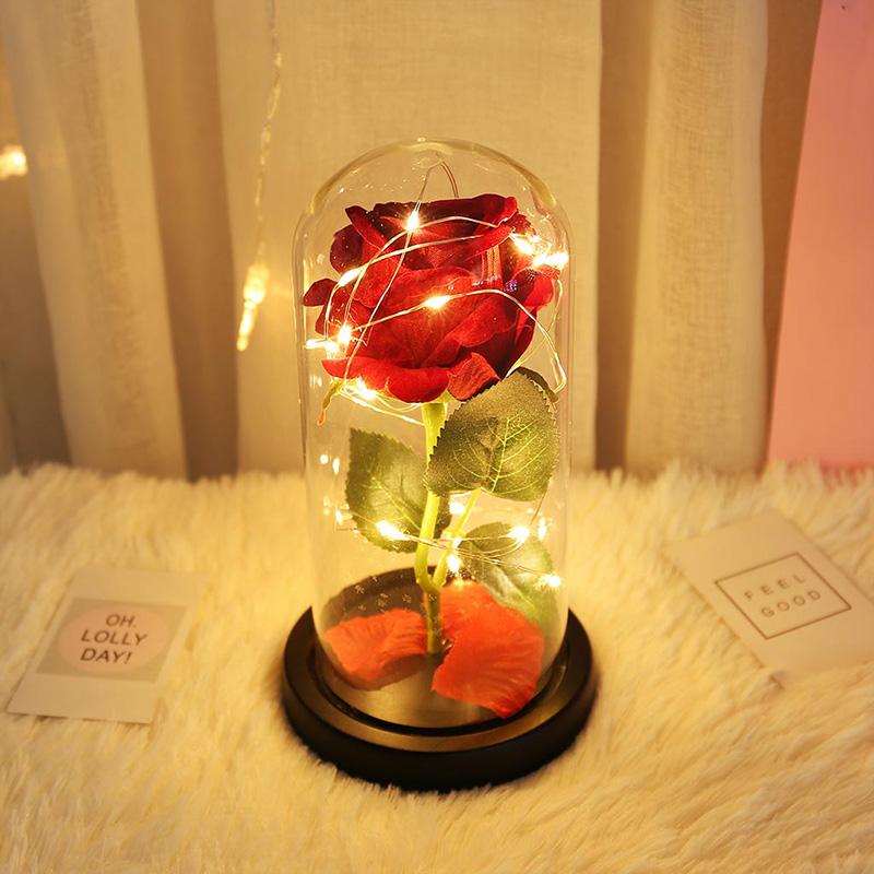 Romantic LED Flower Night Motion Lamp Valentine's Rose Light Wedding Day Gift