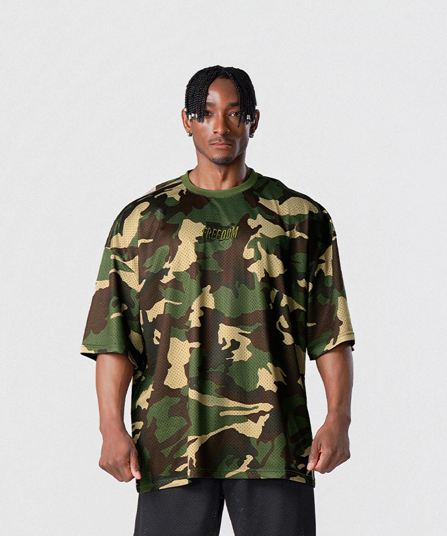 Freedom Logo Mesh Oversized T-Shirt (Camo) Camo/L