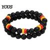 Versatile Fashion Accessories for Men Natural Obsidian Stone Bracelet Men, 8mm Rock Beaded Simple Wrist Decor Stretch Bracelet, Stackable Elastic