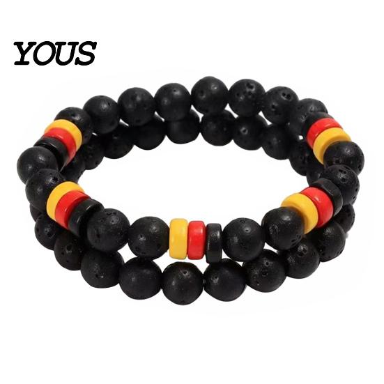 Versatile Fashion Accessories for Men Natural Obsidian Stone Bracelet Men, 8mm Rock Beaded Simple Wrist Decor Stretch Bracelet, Stackable Elastic