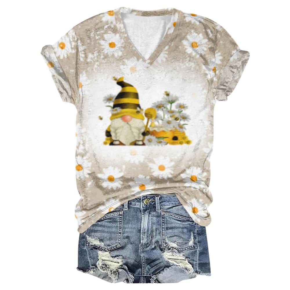 New Western Fall Gnome Series Pattern 3D Printing Series Casual Women's T-shirt