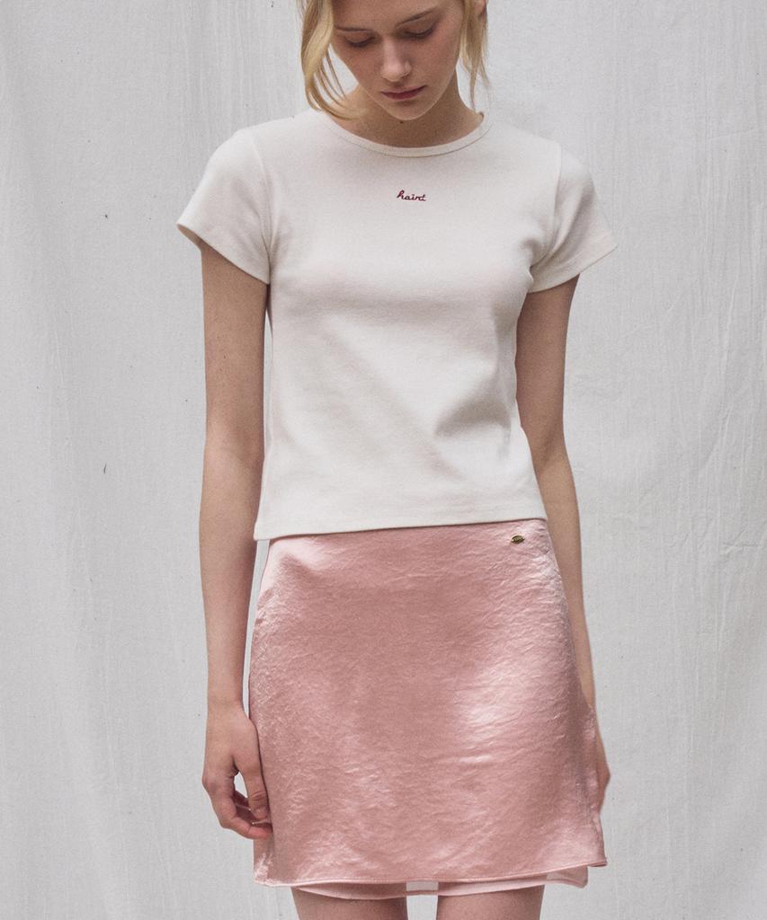HAINT Mist Double Layered Satin Mini Skirt 3Col_Pink