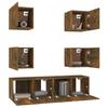 6 Piece TV Cabinet Set Smoked Oak Effect Particleboard