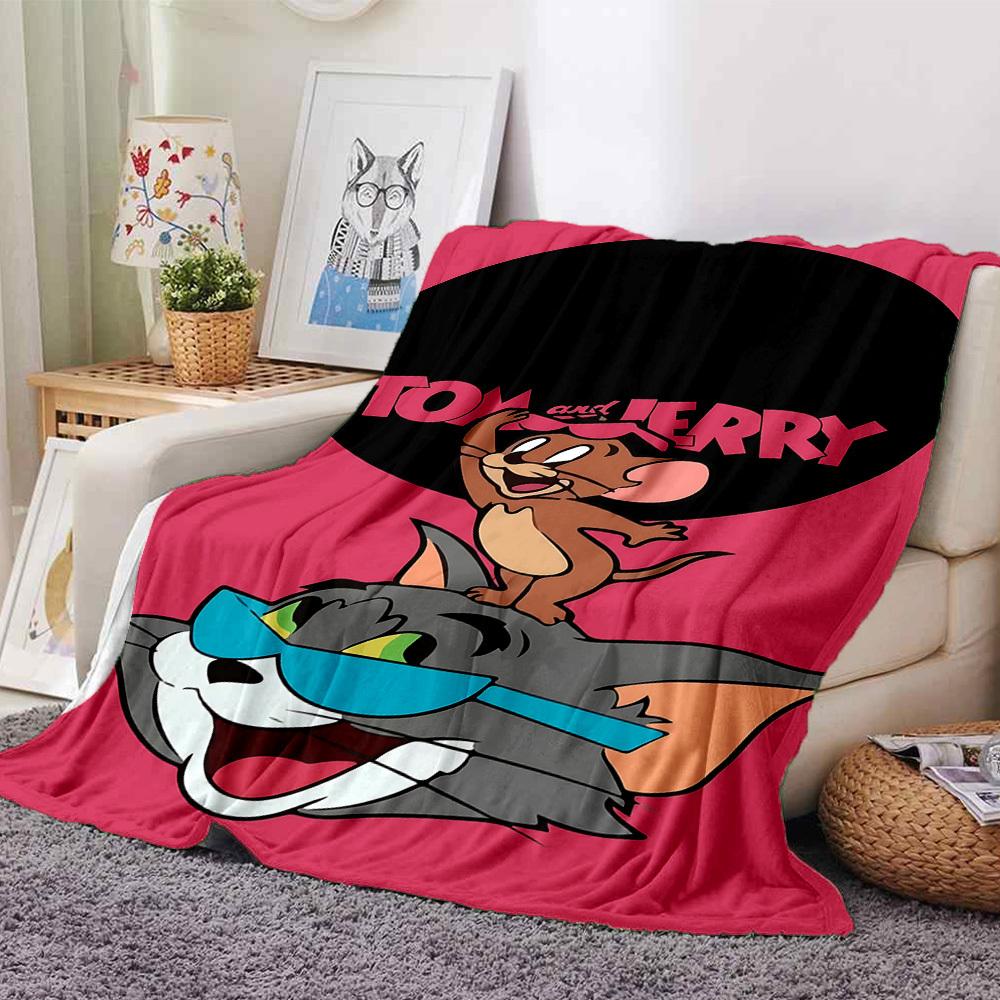 

1pc Tom and Jerry Flannel Blanket Soft Warm Throw for Home, Office, Travel, All-Season Cozy Bedding GiftL1091 80cmx120cm(31inx47in)