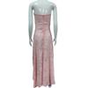 Frühling Sommer Damen Perspektive Urlaub am Meer Slim Fit Camisole Kleid Hohe Taille A Linie Hosenträger Blumendruck Langes Kleid