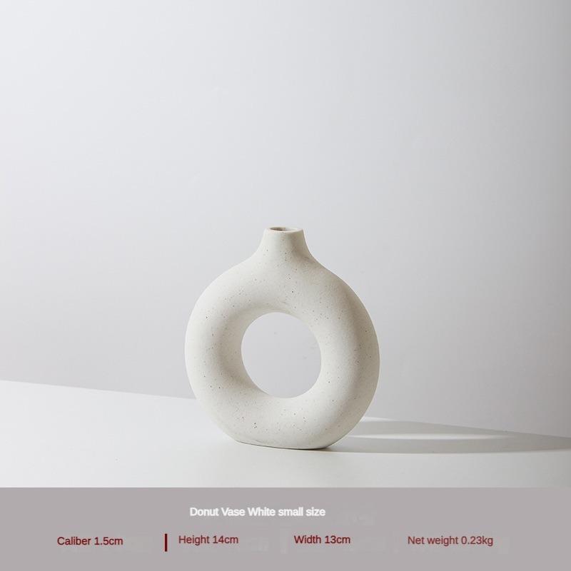 Vază din ceramică Vază cerc Decorată din ceramică Vasă din ceramică creativă Costum Vasă din ceramică pentru sufragerie