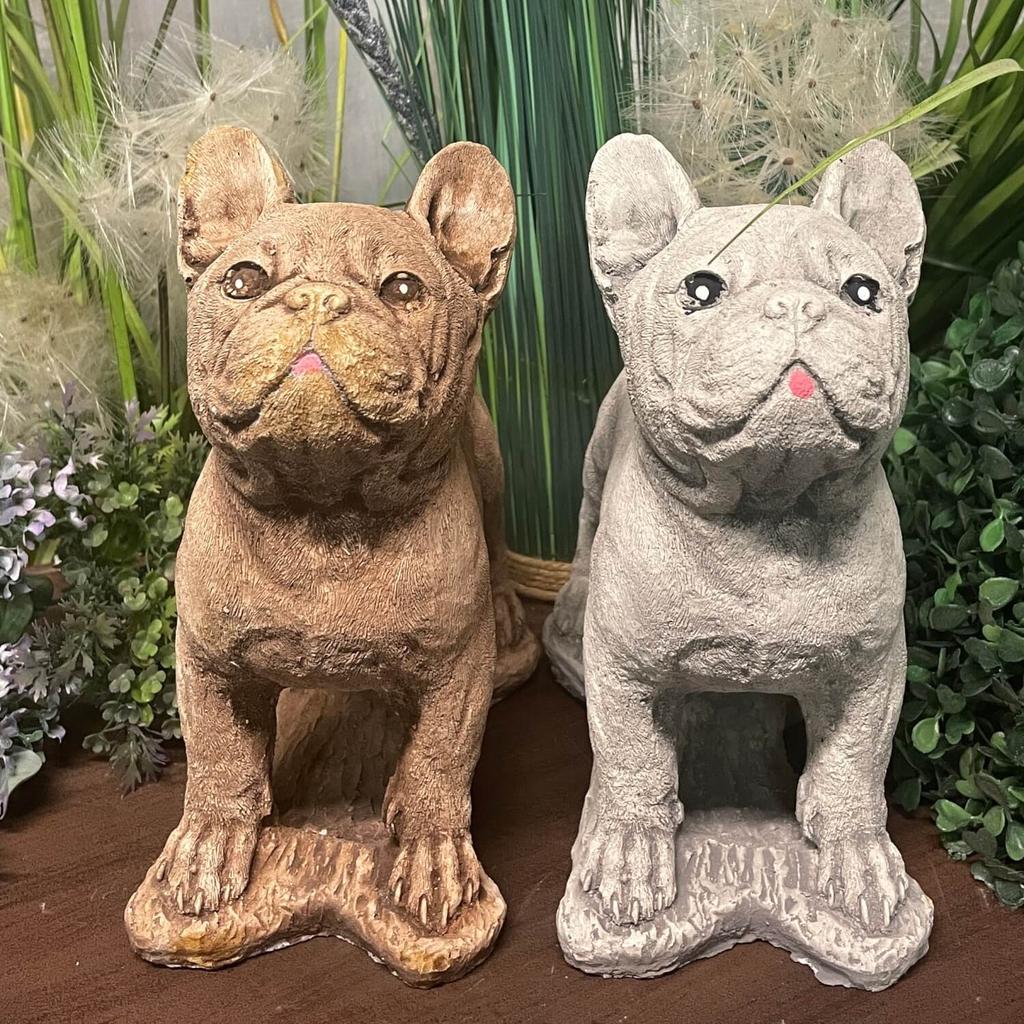 Beautiful Standing Bulldog Figure In Sand Color