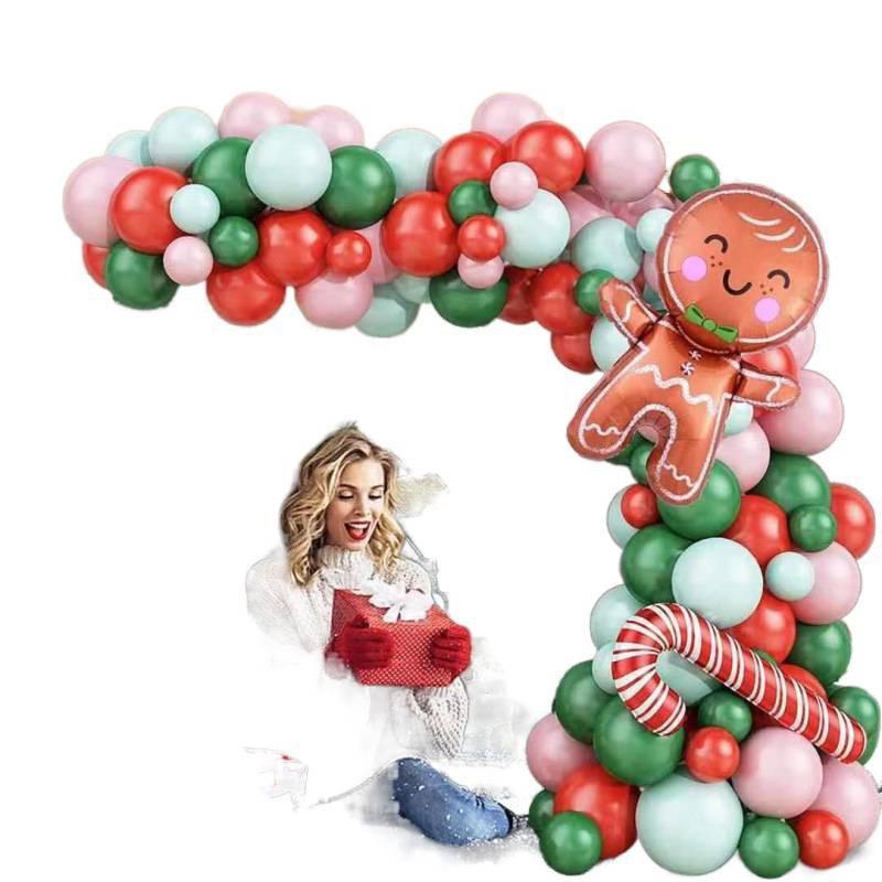 Festive Gingerbread Man & Candy Cane Balloon Arch Set