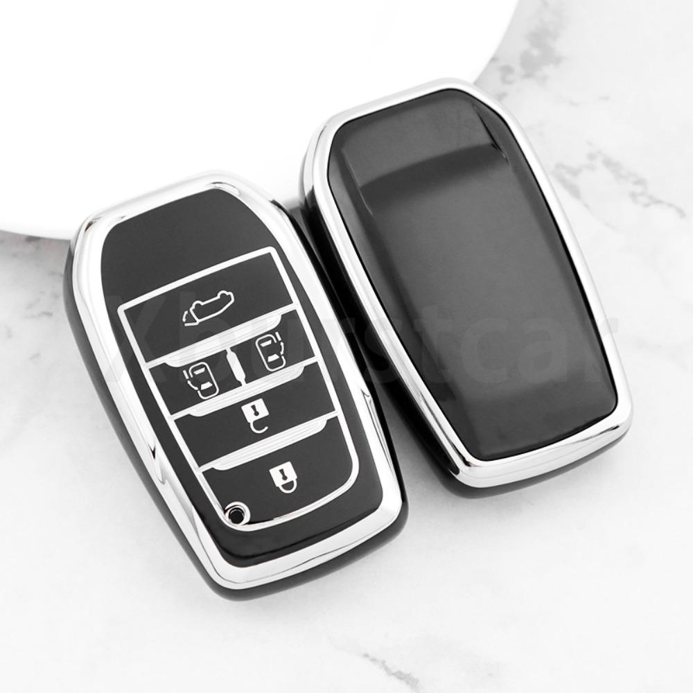Silver Edge Tpu For Toyota Hilux Innova Camry Prado Crown Tlk 200 Yaris Land Cruiser 200 300 Fortuner Cross Car Key Case Cover