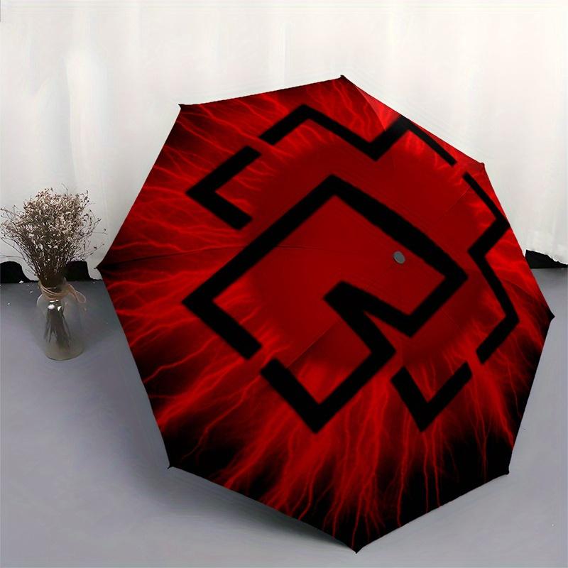 Electric Pulse Abstract Symbol StickerUmbrella, Portable 3-Fold Compact Umbrella for Men & Women Gift