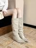 Autumn and winter new pointed flat bottom inner height temperament thin French fashion sexy beautiful short boots