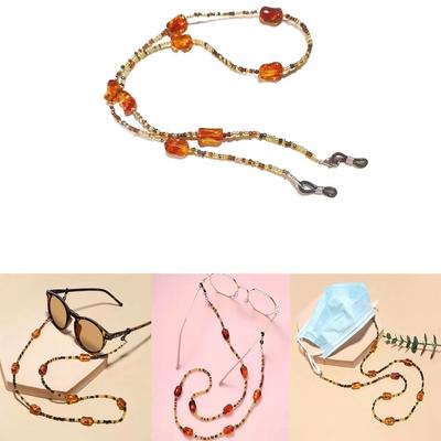 Anti Slip Anti Falling Amber Glass Glasses Chain Glasses Cord Holder  for Women Lady Girls